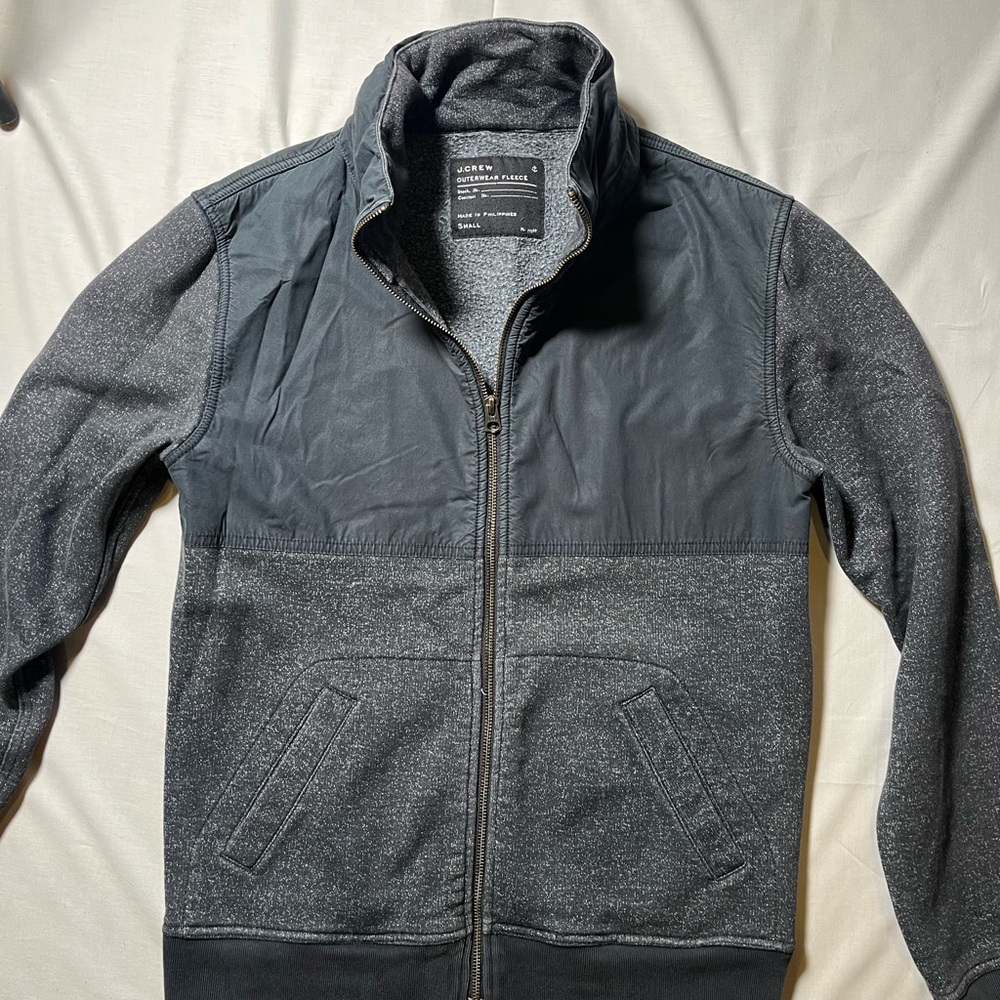 J. Crew Gray Zip Outerwear Fleece